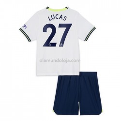 Camisola Tottenham Hotspur Lucas Moura 27 Criança Equipamento Primeiro 2022-2023 Manga Corta